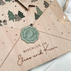 Weihnachtswünsche im Holzumschlag für Weihnachtsmann "Tannen" | Briefumschlag aus Holz personalisiert
