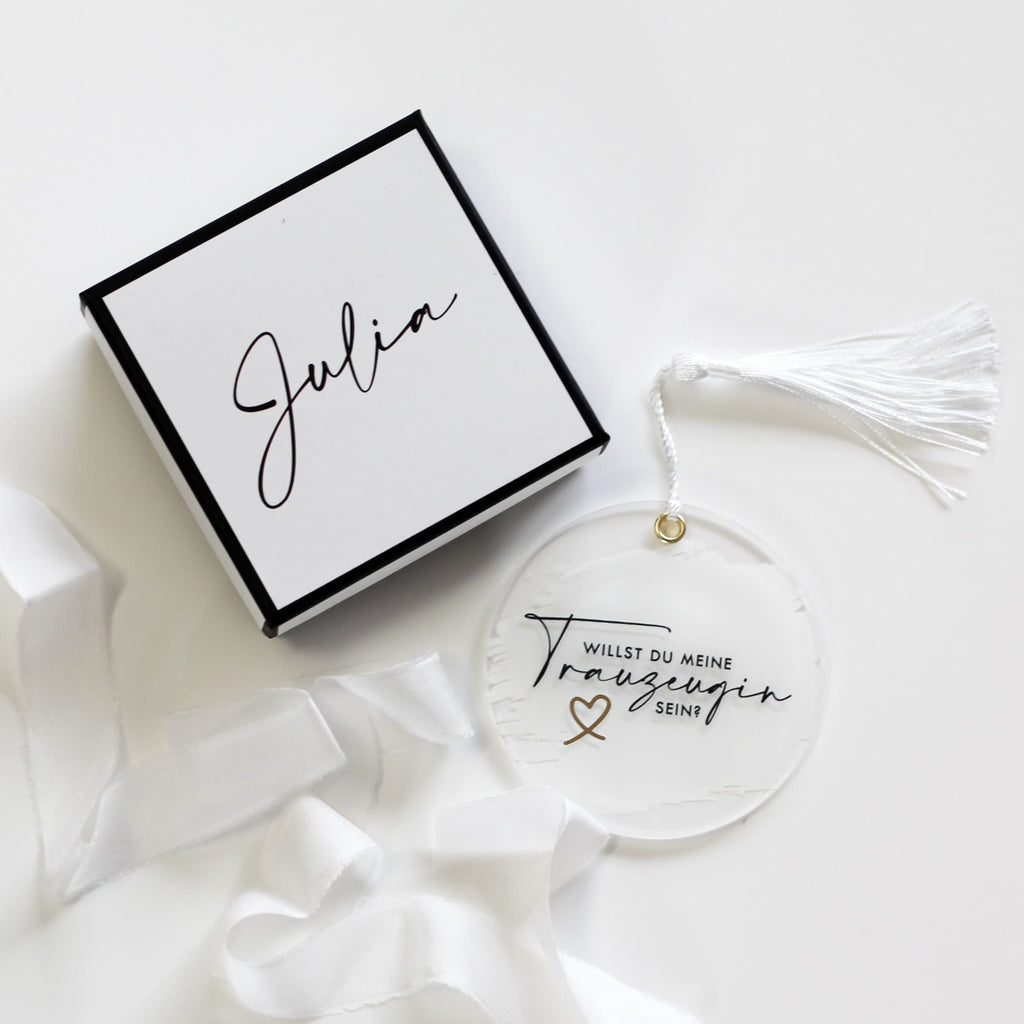 Willst du meine Trauzeugin sein? Acrylanhänger in Rund | Trauzeugin | Hochzeit | Geschenk | Frage