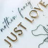 Acrylschild Just Love Valentinstag Hochzeit Geschenk