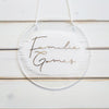Acrylic sign, round and personalized