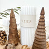 Adventskranzanhänger Lederband Set „schlicht"