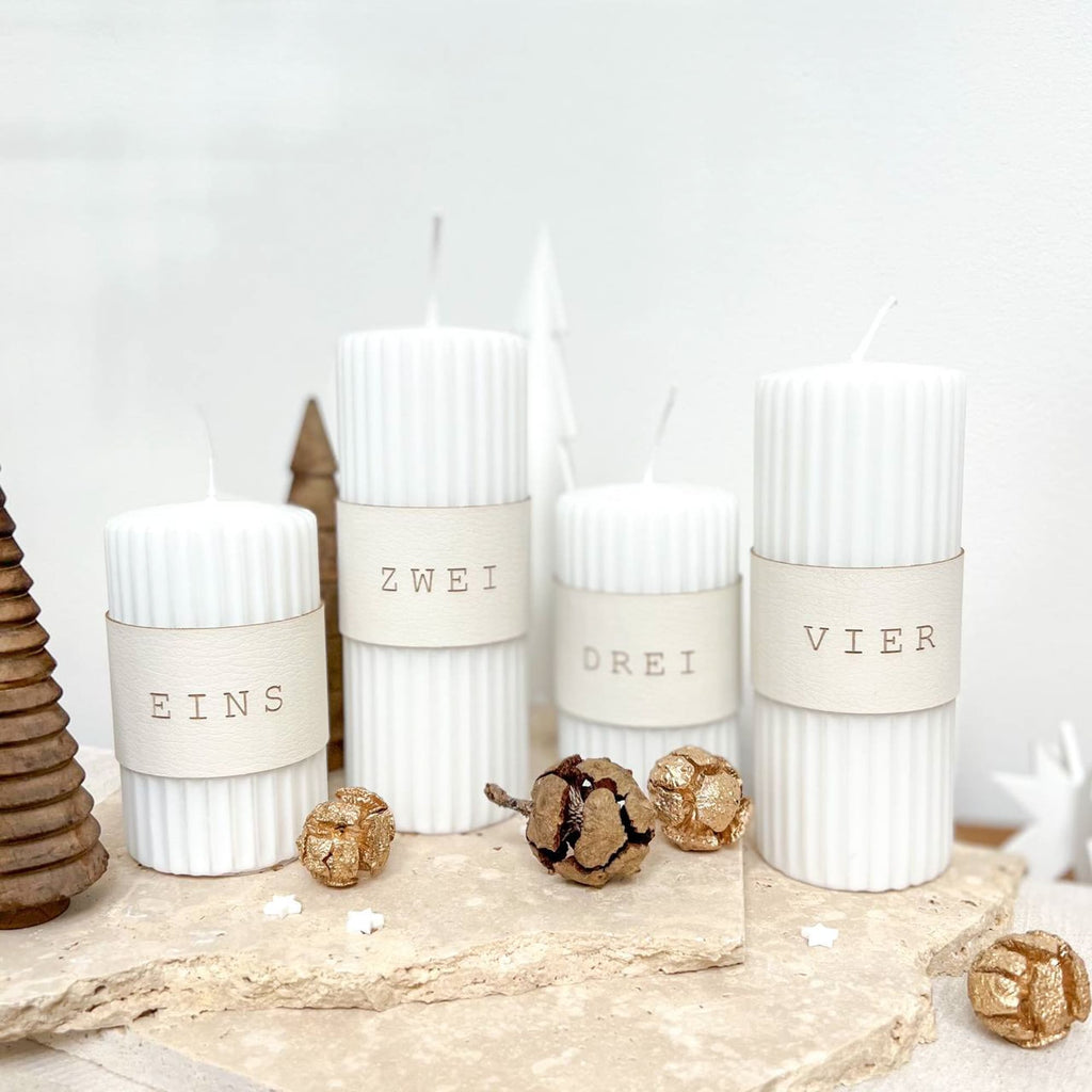 Adventskranzanhänger Lederband Set „schlicht"
