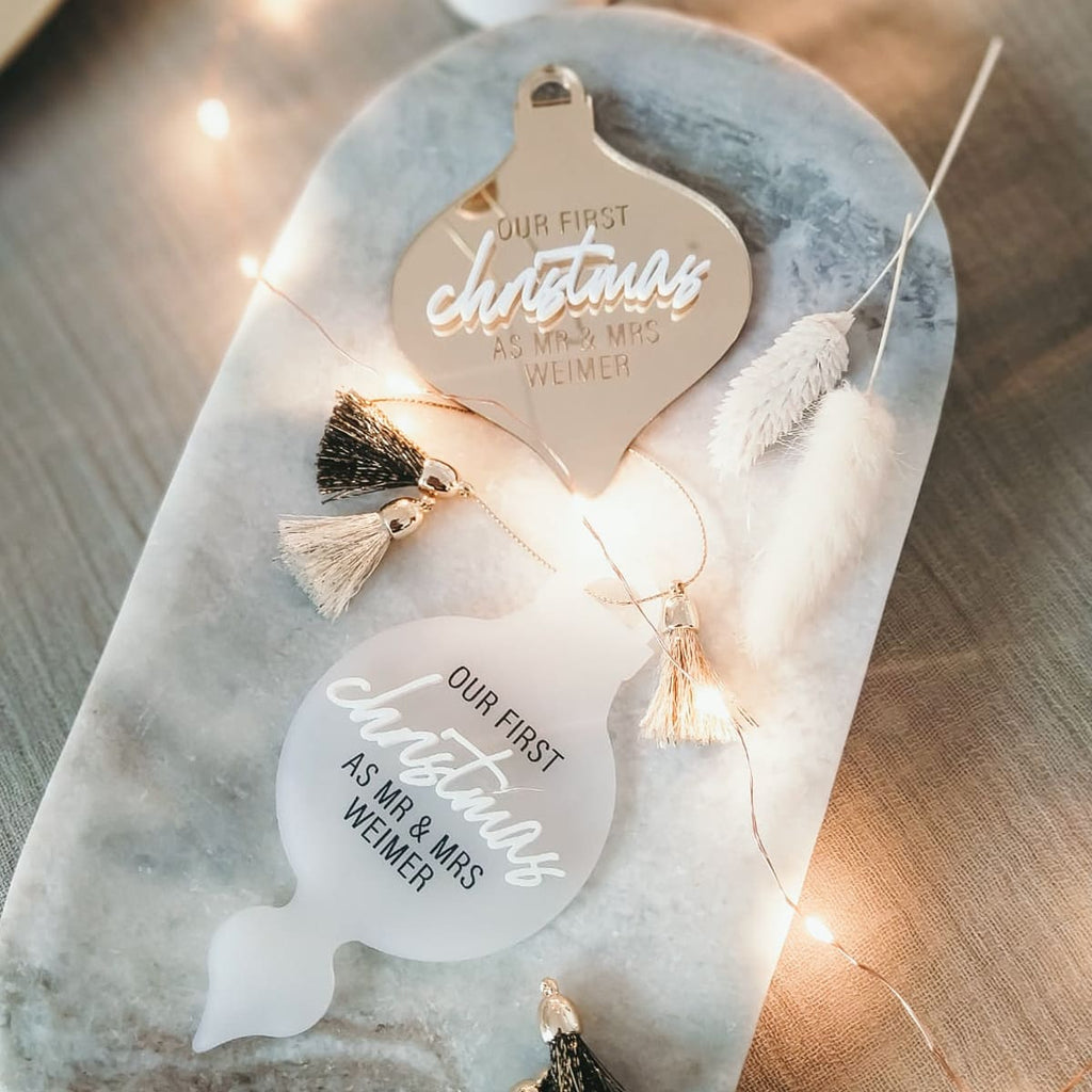 Christmas tree decoration "our first christmas" | personalized | acrylic pendant