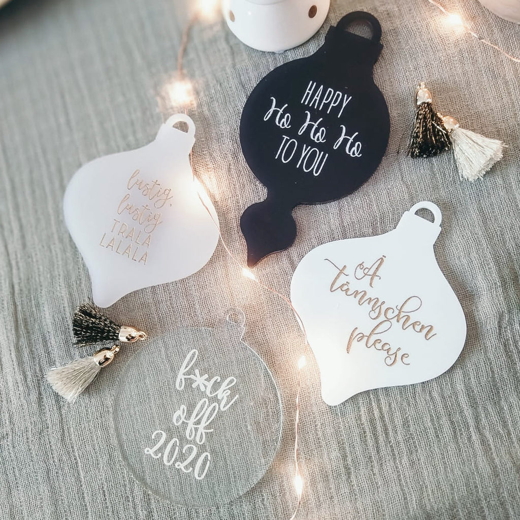 Christbaumschmuck "Sprüche" | Acrylanhänger | individueller Christbaumschmuck