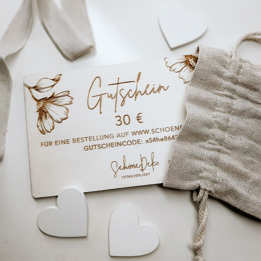 Gift voucher in a beautiful wood look