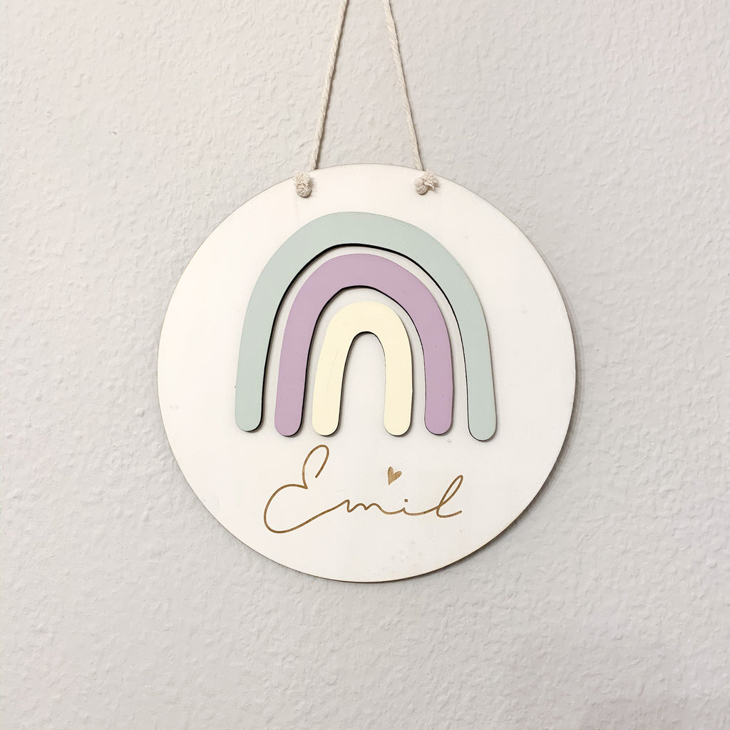 Name plate Rainbow made of wood