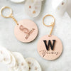 Keychain made of wood, acrylic "initials" | personalised
