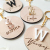 Keychain made of wood, acrylic "initials" | personalised