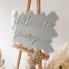 Willkommensschild mit 3D-Schrift aus Acryl | handbemalt & personalisiert
