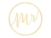 2x wooden chair hanger sign "Mr Mrs" - diameter 38 cm