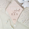 Birth plaque made of wood with acrylic writing in 3D | Personalized