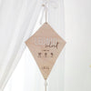 Birth plaque made of wood with acrylic writing in 3D | Personalized