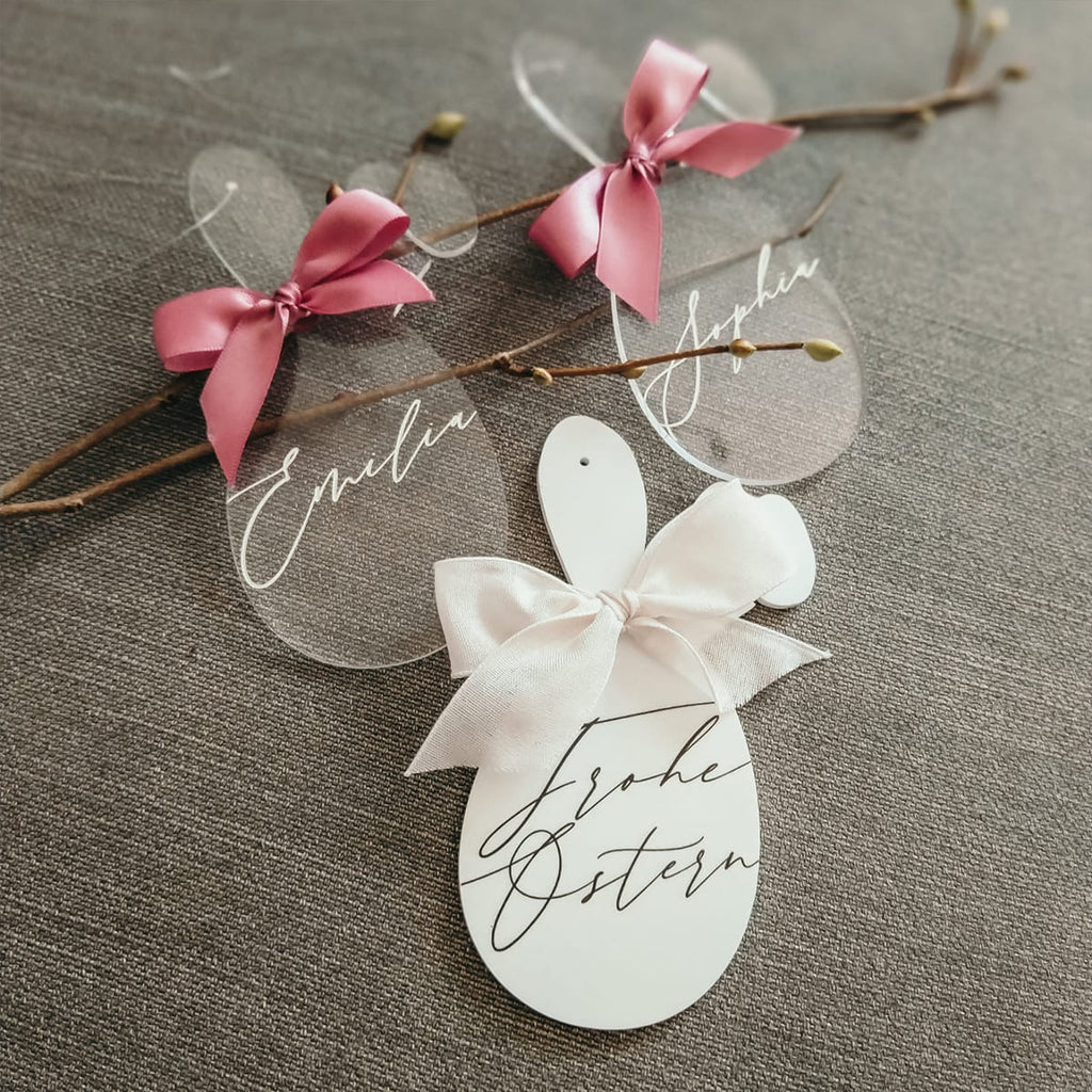 Easter eggs set of 3 / "Happy Easter" personalized