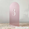 Tischnummer zur Hochzeit halbrund aus Acryl mit 3D-Zahlen