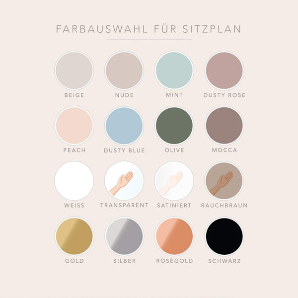 Detail: modernes Layout im Sitzplan „Luisa“ – Acrylglas