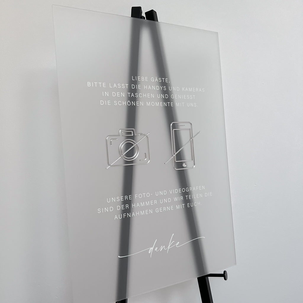 Handyfreie Trauung Acrylschild clean