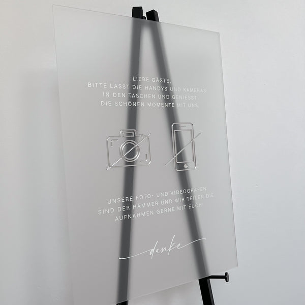 Handyfreie Trauung Acrylschild clean