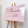 Welcome sign on acrylic with gold leaf | personalised