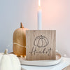 Holzschild aus Eichenholz mit Gravur Herbst und Pumpkin