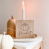 Holzschild aus Eichenholz mit Gravur Herbst und Pumpkin