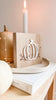 Holzschild aus Eiche mit Gravur und 3D Pumpkin aus Acryl