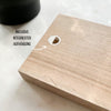 Holzschild Miniblock aus Eiche Rückseite
