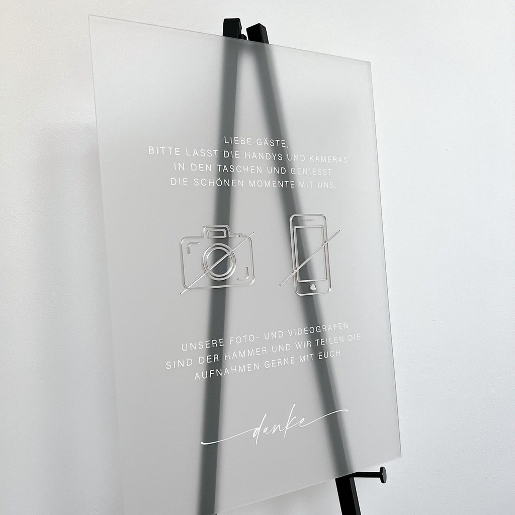 Hochzeitsschild "Handyfreie Trauung" aus Acryl mit 3D Schrift & Spruch | Unplugged Wedding