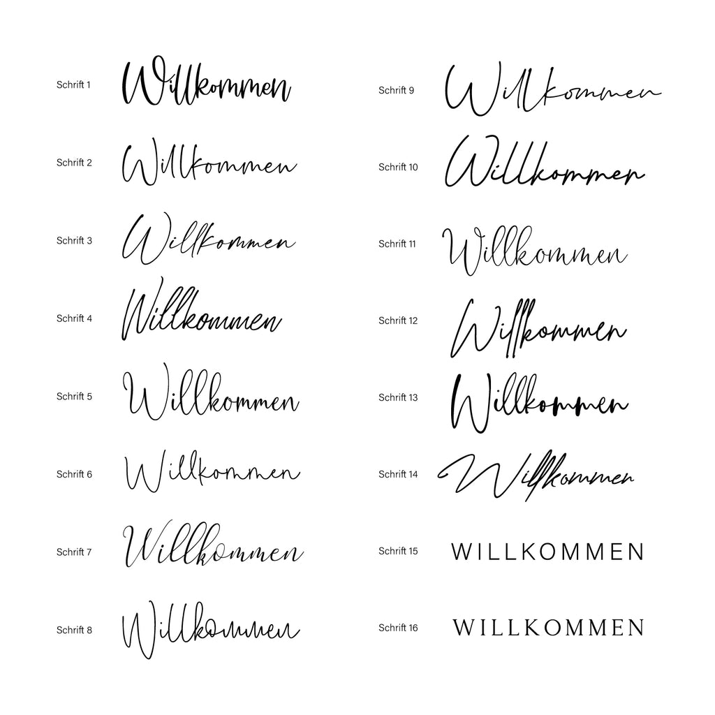Willkommensschild Hochzeit „Nora“ – personalisiert
