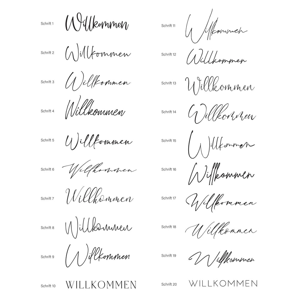 Willkommensschild Hochzeit mit 3D Schrift „Modern" | personalisiert