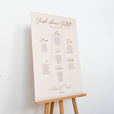 Sitzplan Hochzeit „Luisa“ – personalisiert | Acrylglas | Modern
