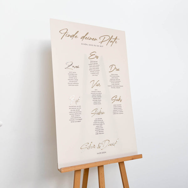 Sitzplan Hochzeit „Luisa“ – personalisiert – Acrylglas