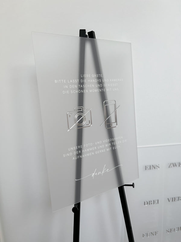 Schild für Trauung, Handyfreie Trauung, schlicht und modern, clean