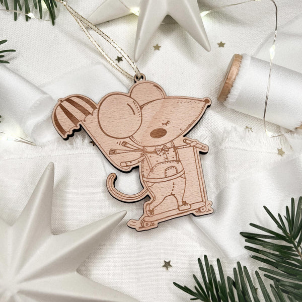 Weihnachtsbaumanhänger “Maus” aus Holz