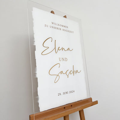 Willkommensschild auf Acryl "Namen"