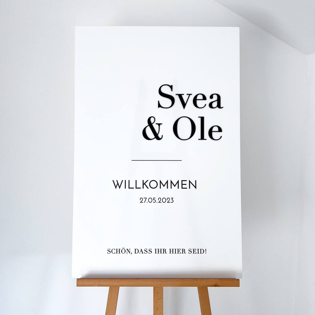 Ein elegantes Acryl-Willkommensschild 