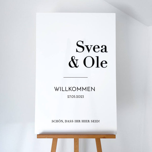 Ein elegantes Acryl-Willkommensschild 