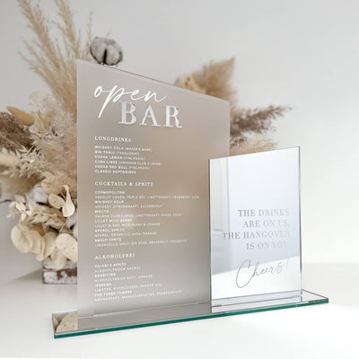 Bar Schild Hochzeit aus Acryl | 3D Schrift | 30x30 cm