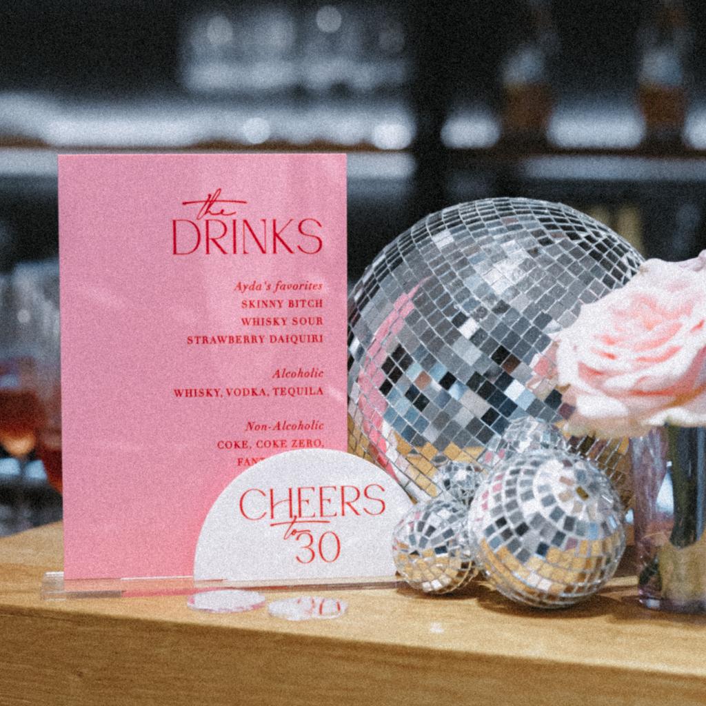 Bar Schild aus Acryl | Hochzeit | 19x22 cm