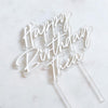 Cake Topper aus Acryl mit 3D Schrift - Happy Birthday Name