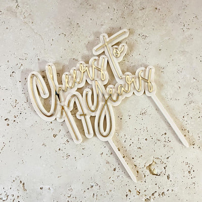 Cake Topper aus Acryl personalisiert | Cheers to