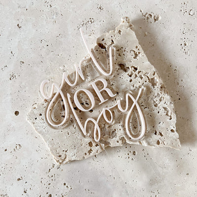 Cake Topper aus Acryl | Girl or Boy | Gender Reveal Babyparty