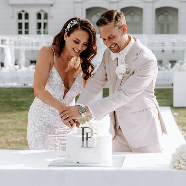 Cake Topper Initialen in Gold für Hochzeit