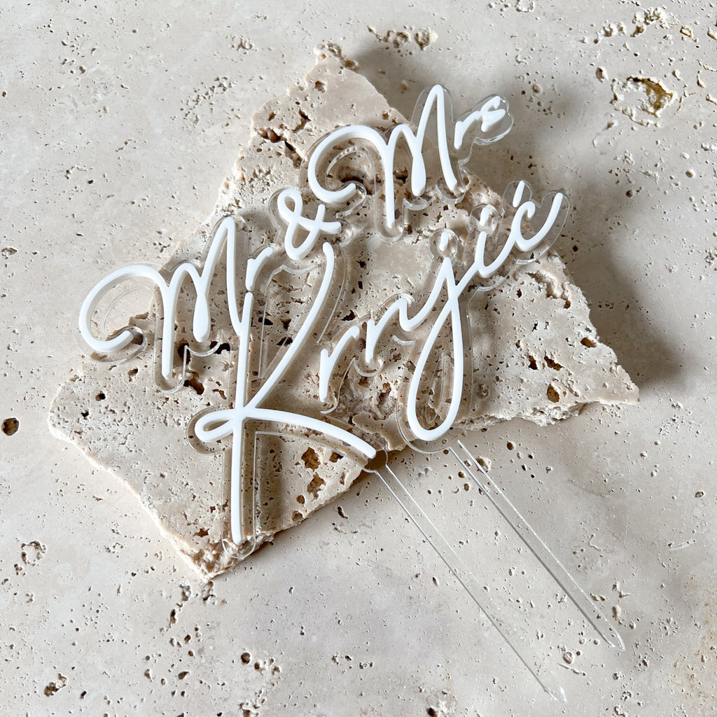 Cake Topper Mr & Mrs Personalisiert