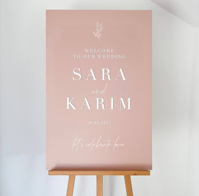 Willkommensschild zur Hochzeit "Rosé" | personalisiert