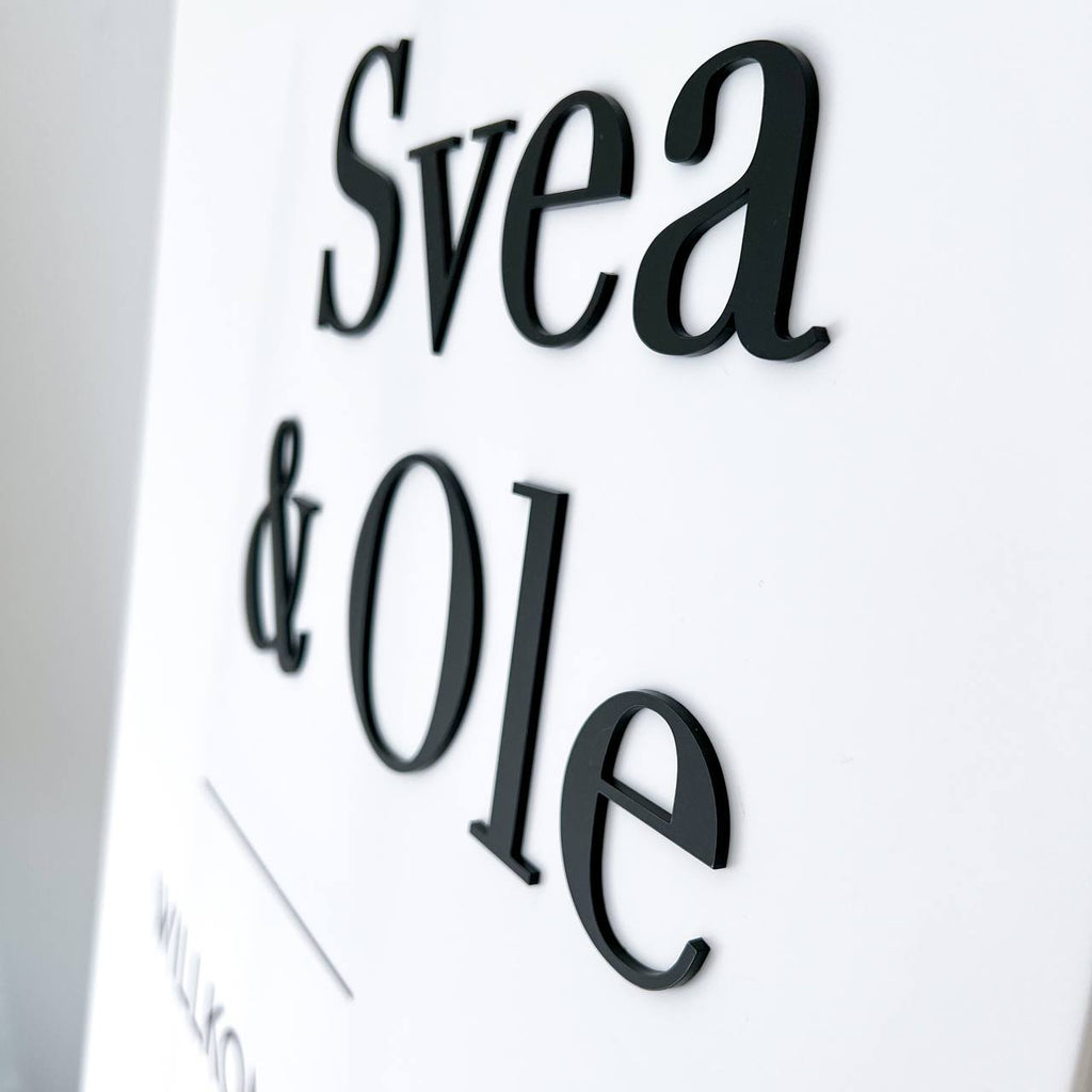 Willkommensschild Hochzeit mit 3D Schrift "Elegant" | personalisiert