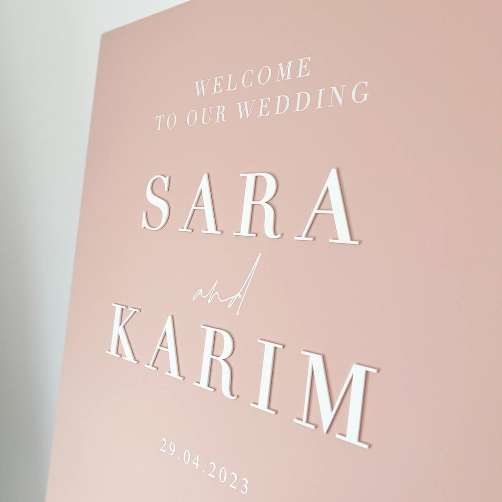 Edles Acrylschild für die Hochzeitszeremonie