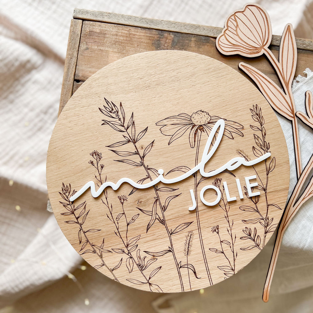 Holzschild personalisiert mit Name 