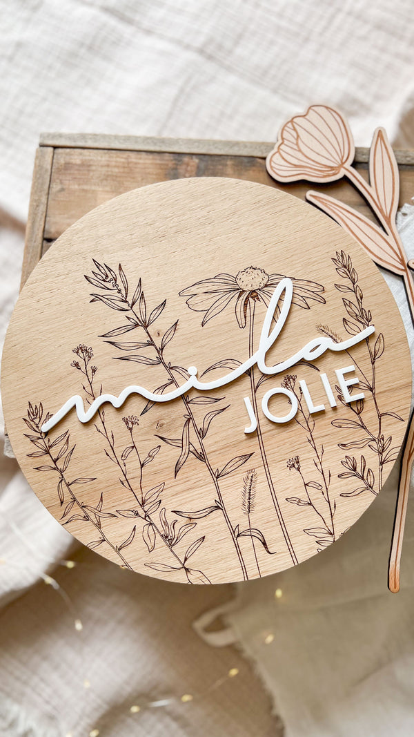 Holzschild personalisiert mit Name 