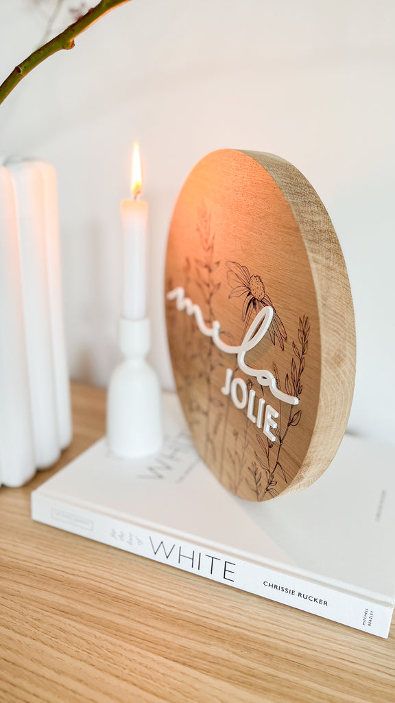 Holzschild personalisiert mit Name 