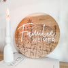 Personalisiertes Holzschild als Familienschild aus Buchenholz